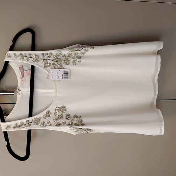 Forever Twenty One white and silver top - Picture 1 of 5